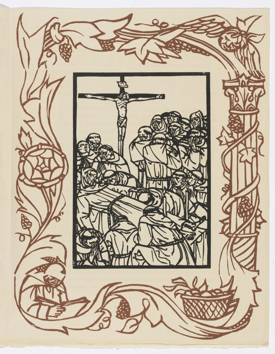 Plate (page 45) from Les Petites Fleurs de St. François (The Little Flowers of St. Francis) by Émile Bernard, illustrated book, 1928