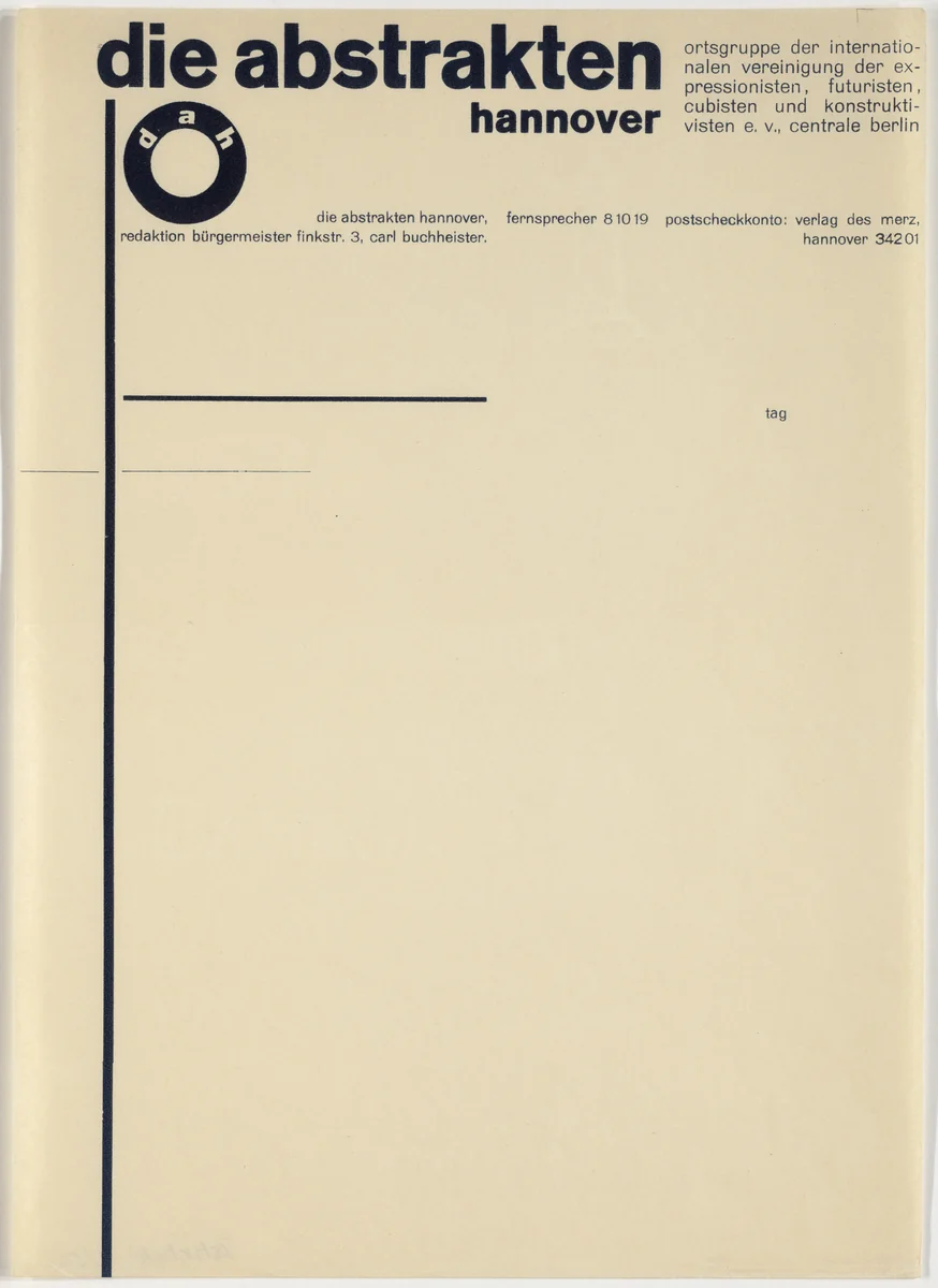 Die Abstrakten Hannover by Kurt Schwitters, design, 1927