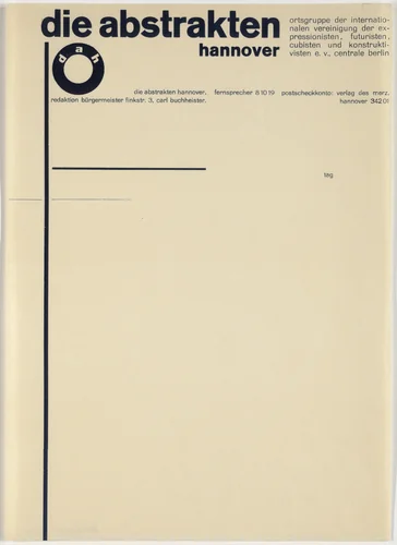 Die Abstrakten Hannover by Kurt Schwitters, design, 1927