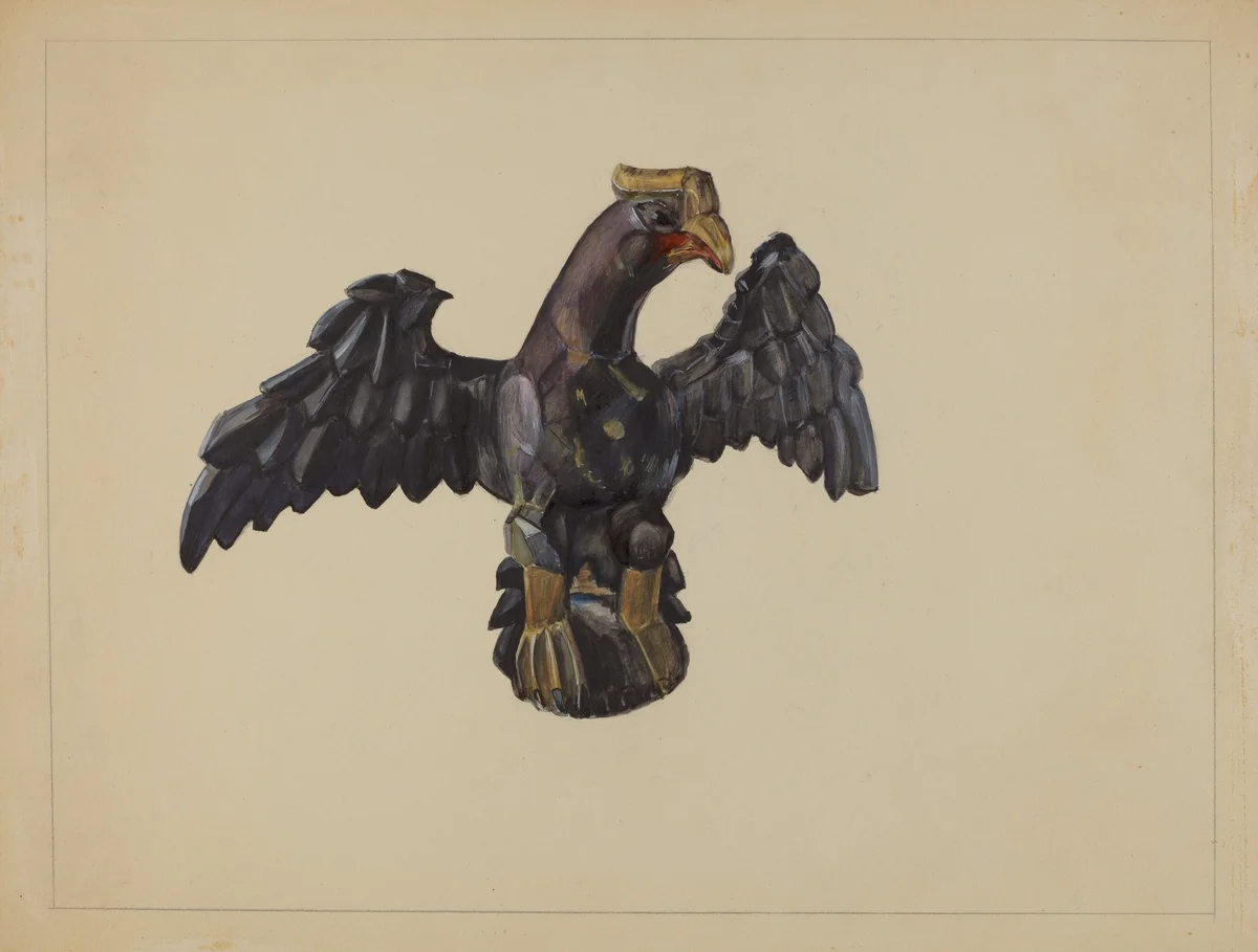 Pa. German Eagle Figure by Mina Lowry, index of american design, 1936