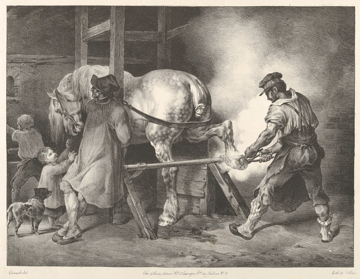 The Flemish Farrier by Théodore Gericault, print, 1822