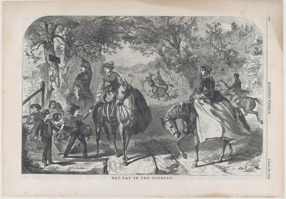 May-Day in the Country (from "Harper's Weekly," Vol. III) by Winslow Homer, print, 1859