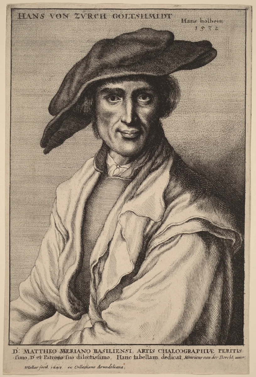 Hans von Zurch, Goldsmith by Wenceslaus Hollar
Hans Holbein the younger, print, 1647