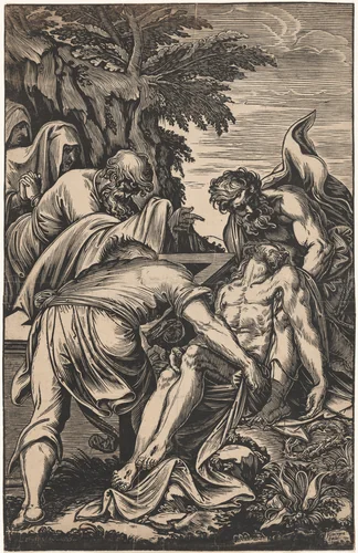 The Entombment by Giuseppe Scolari, print, 1592-1607