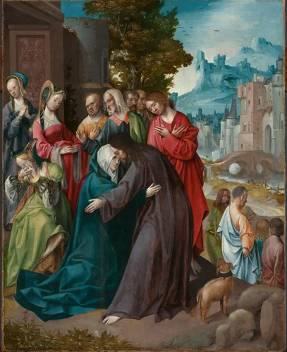 Christ Taking Leave of his Mother by Cornelis Engebrechtsz, painting, 1515-1520