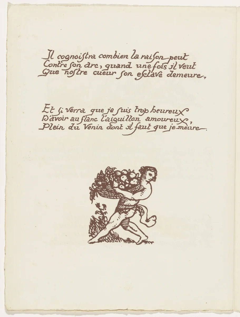 Tailpiece (folio 11 verso) from Les Amours (The Loves) by Émile Bernard, illustrated book, 1915