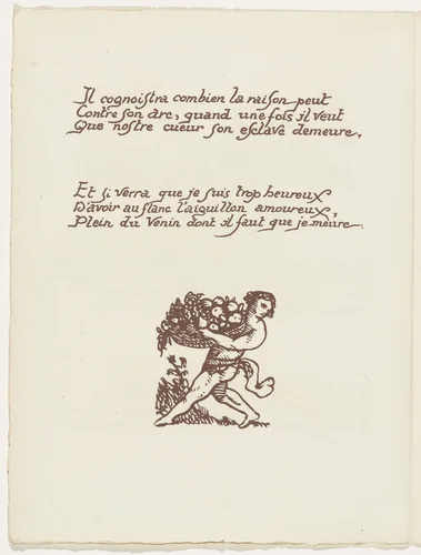 Tailpiece (folio 11 verso) from Les Amours (The Loves) by Émile Bernard, illustrated book, 1915