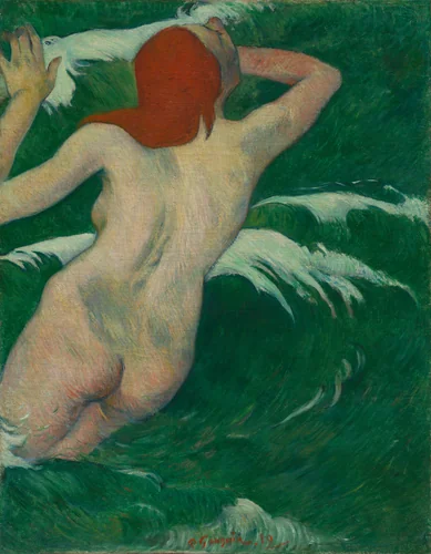 In the Waves (Dans les Vagues) by Paul Gauguin, painting, 1889