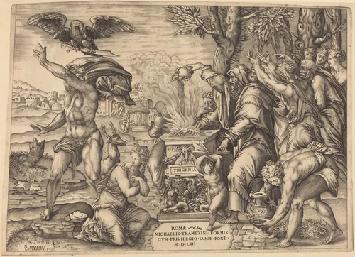 The Sacrifice of Iphigenia by Nicolas Beatrizet, print, 1515-1565