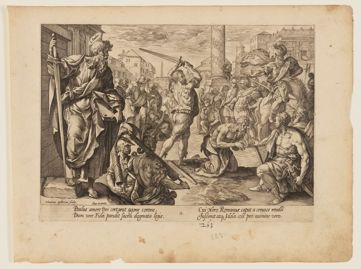 The Martyrdom of St Paul, from The Martyrdom of Christ and the Apostles by Hendrick Goltzius, print, 1573-1583