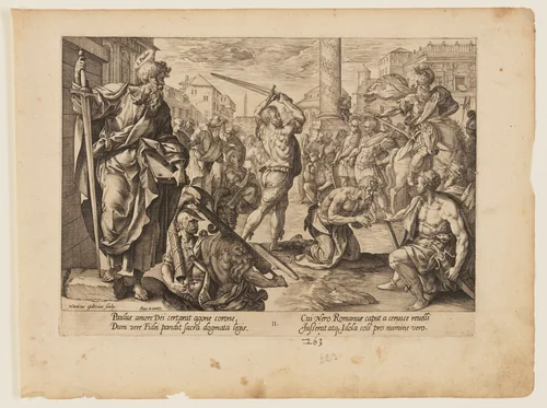 The Martyrdom of St Paul, from The Martyrdom of Christ and the Apostles by Hendrick Goltzius, print, 1573-1583