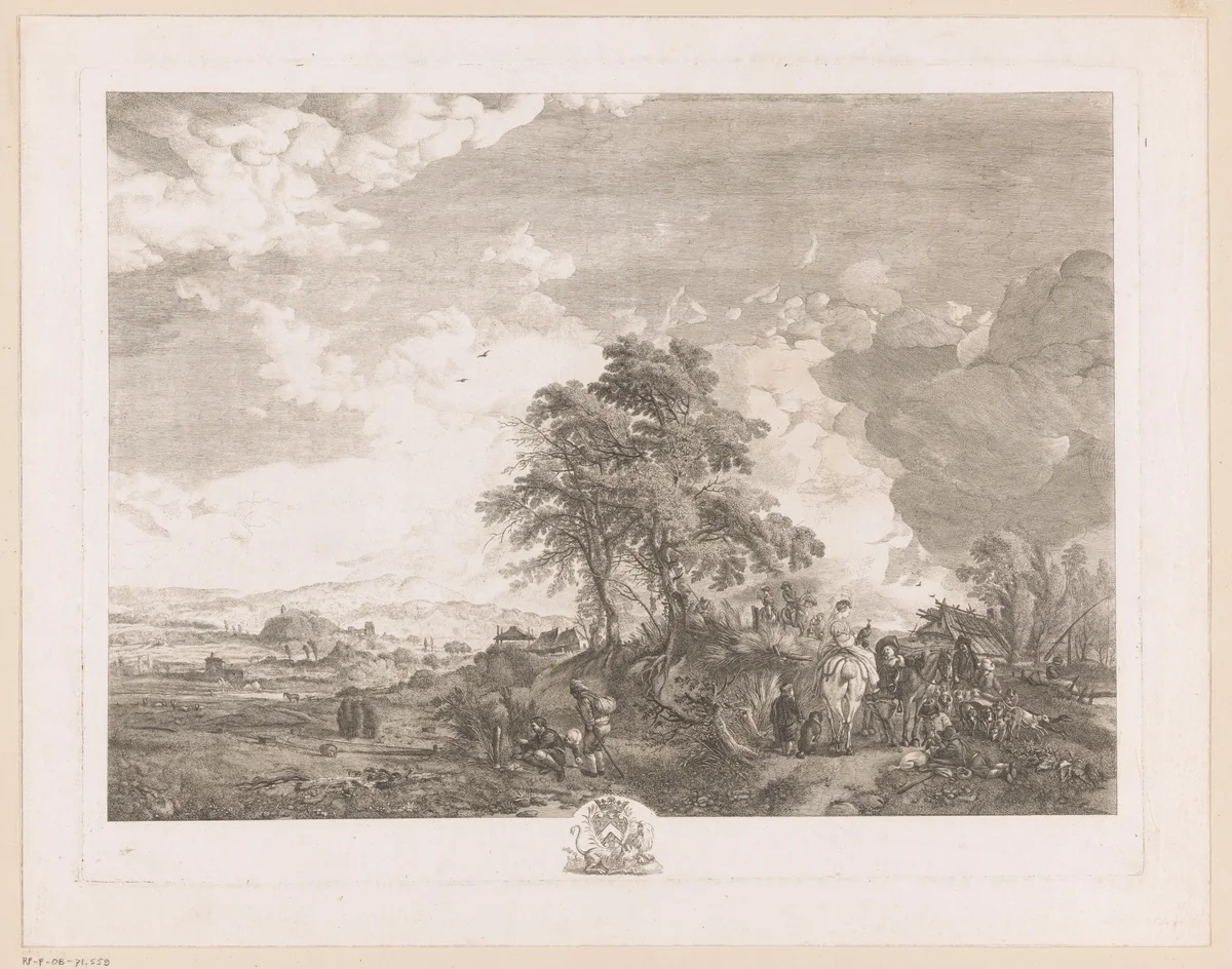 Valkenjagers en vogelvangers by Jean Moyreau, print, 1757