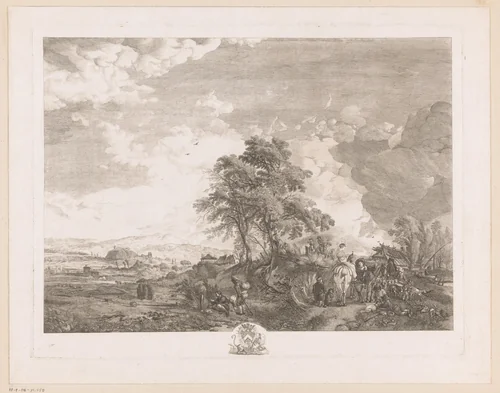 Valkenjagers en vogelvangers by Jean Moyreau, print, 1757