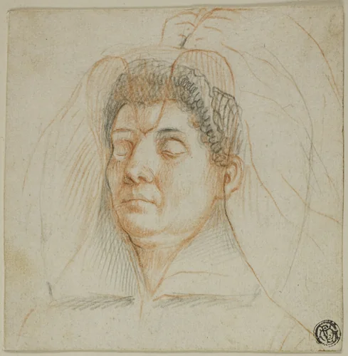 Death Mask of a Woman by Lavinia Fontana, drawing, 1600-1610