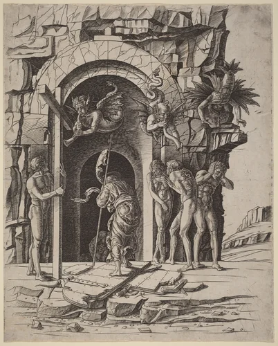 Descent into Limbo by Andrea Mantegna, print, 1475-1480