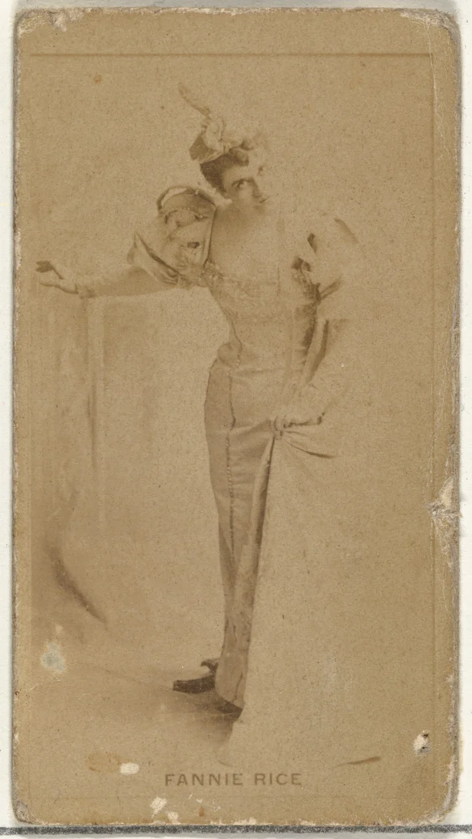 Fannie Rice, from the Actors and Actresses series (N145-8) issued by Duke Sons & Co. to promote Duke Cigarettes by W. Duke, Sons & Co., photograph, 1890-1895