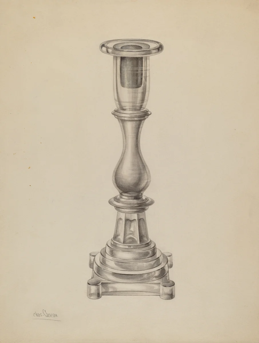 Candlestick by Charles Caseau, index of american design, 1938