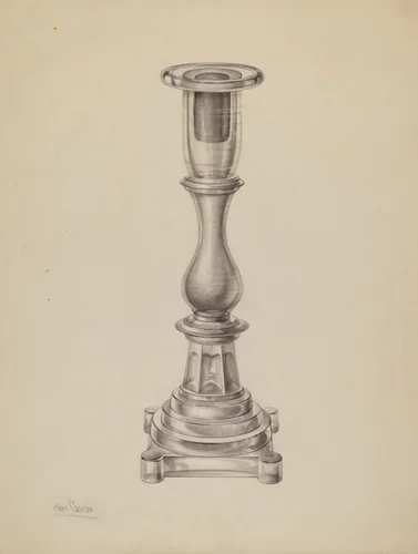 Candlestick by Charles Caseau, index of american design, 1938