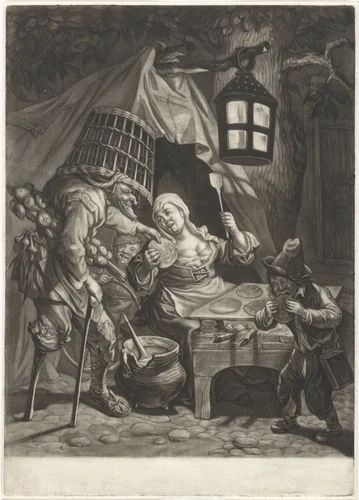 De smaak by Jacob Gole, print, 1670-1724