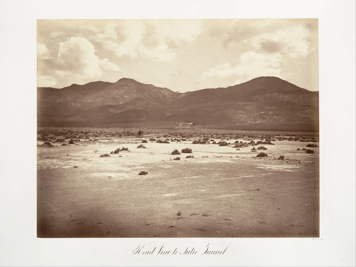Road View to Sutro Tunnel by Carleton E. Watkins, photograph, 1875