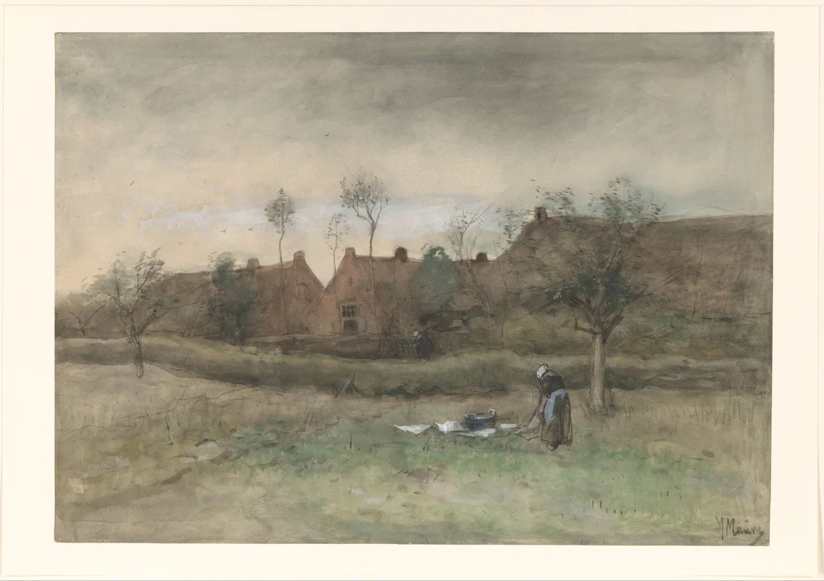 Bleekveld by Anton Mauve, drawing, 1848-1888