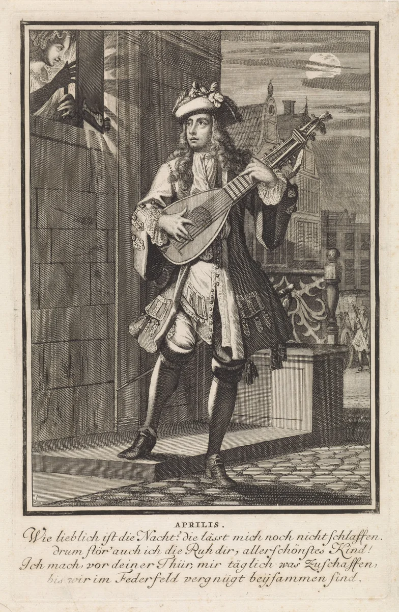 April by Caspar Luyken, print, 1698-1702