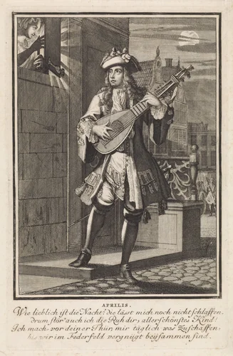 April by Caspar Luyken, print, 1698-1702