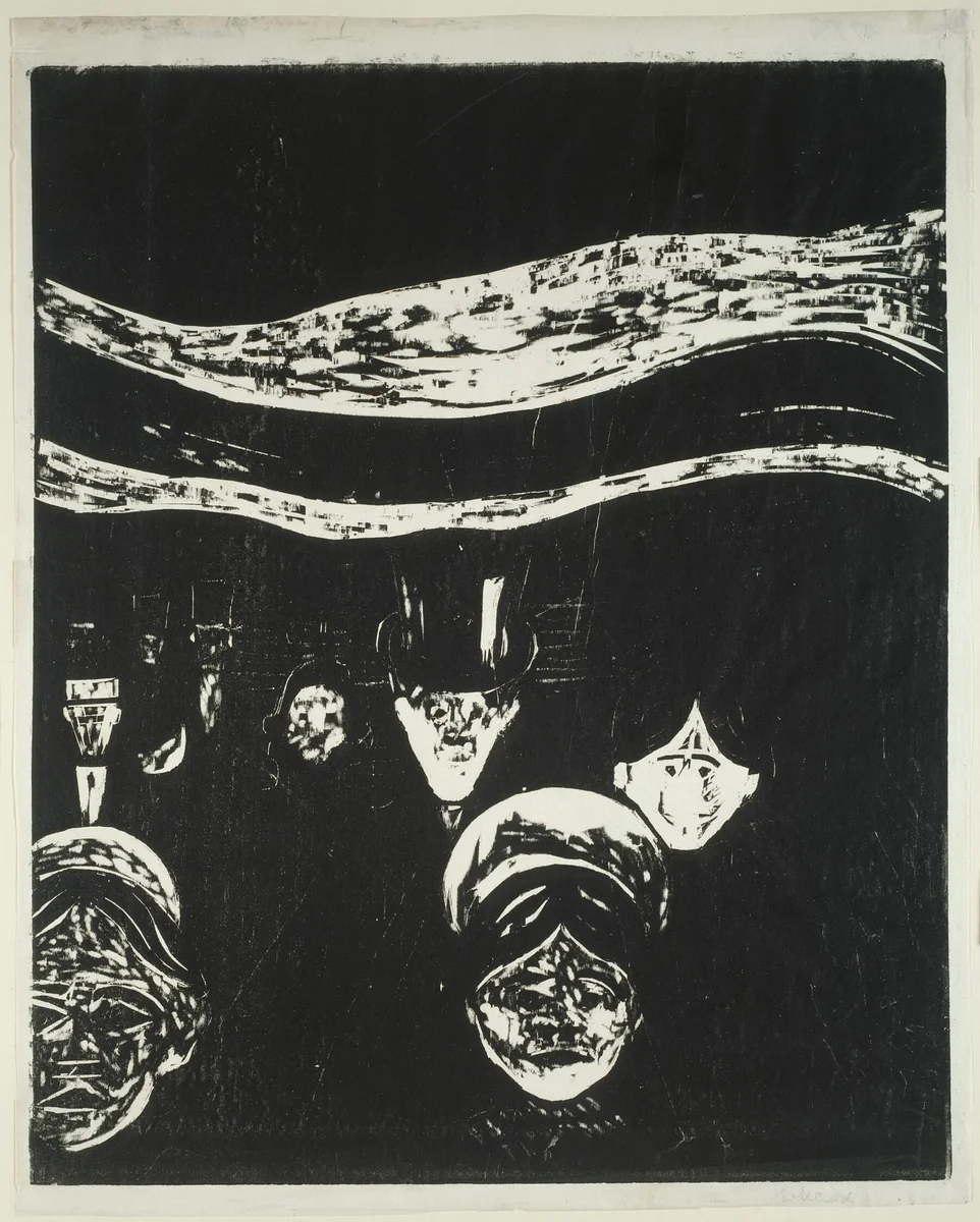 Anxiety by Edvard Munch, print, 1896