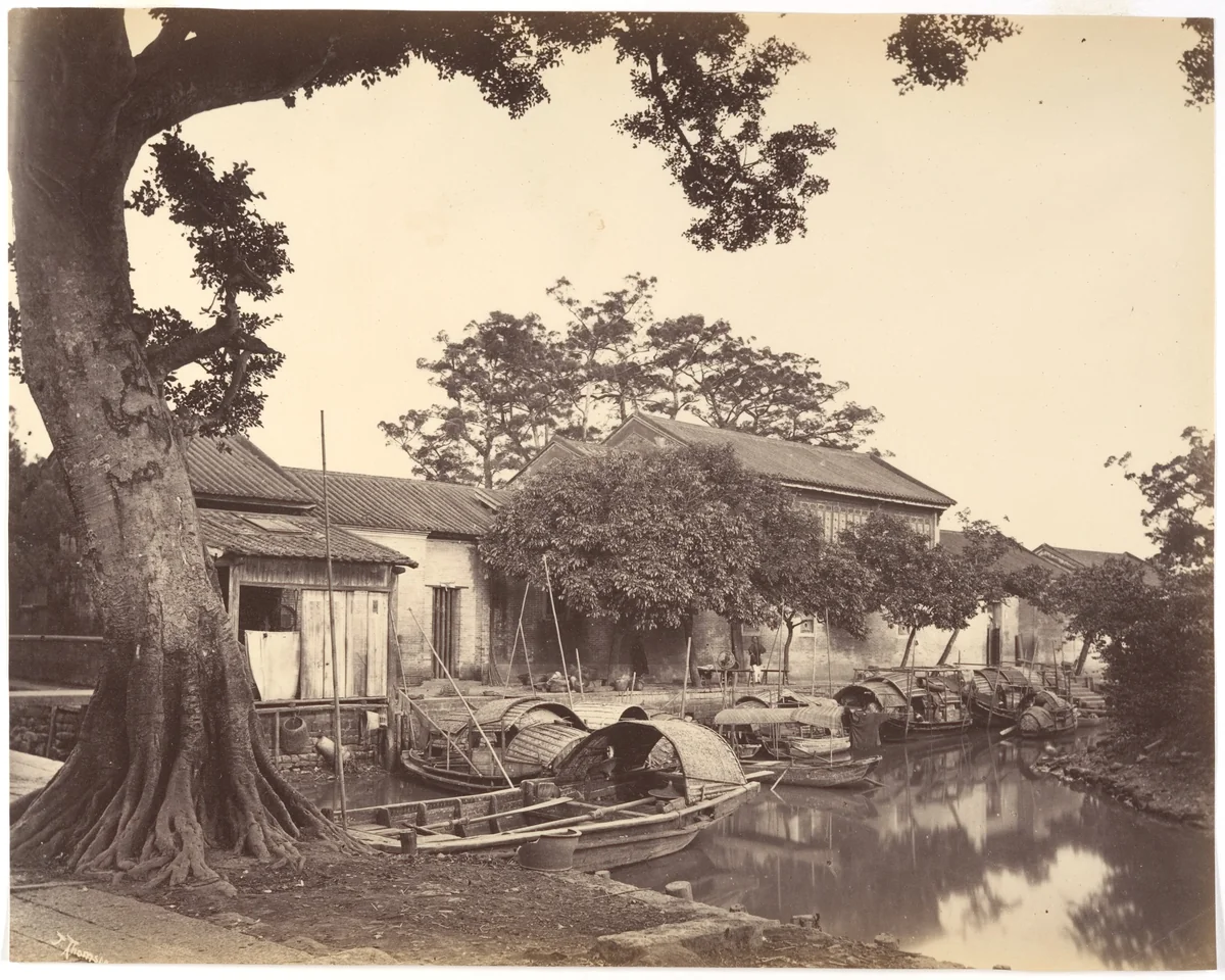 A Creek in Canton by John Thomson, photograph, 1869