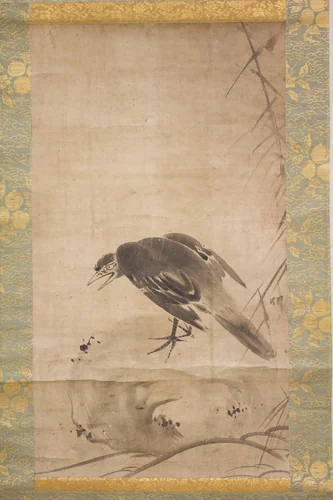 Crow on a Rock by Sesson Shūkei (雪村周継), painting, 1800-1868