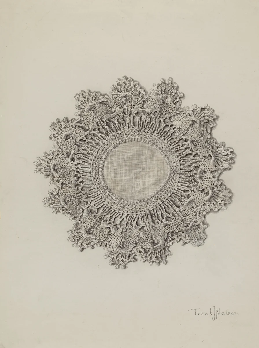 Doily by Frank Nelson, index of american design, 1935-1942