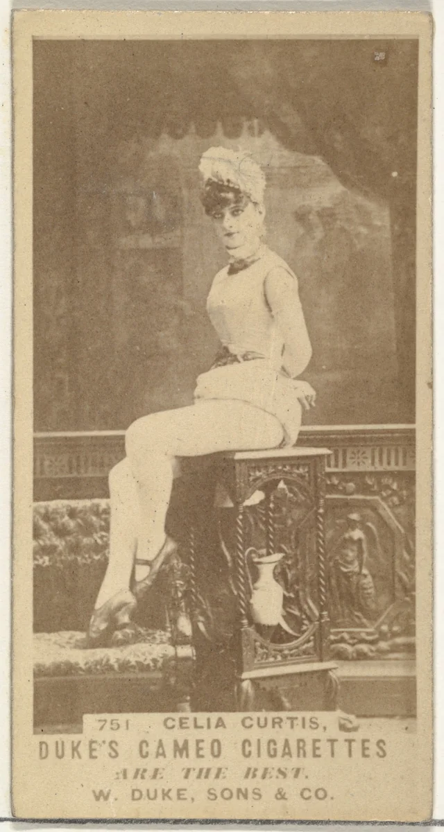 Card Number 751, Celia Curtis, from the Actors and Actresses series (N145-5) issued by Duke Sons & Co. to promote Cameo Cigarettes by W. Duke, Sons & Co., photograph, 1880-1889