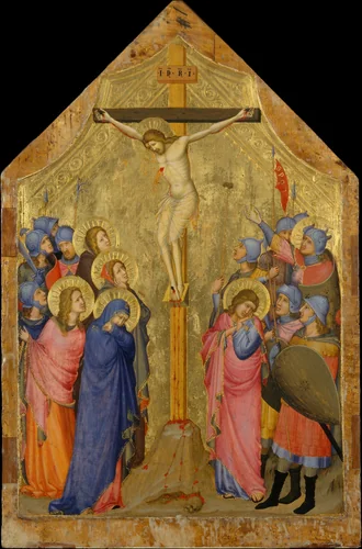 The Crucifixion by Master of the Codex of Saint George, painting, 1330-1335