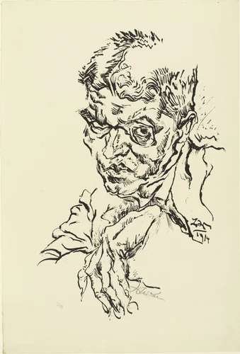 Portrait of Raoul Hausmann (Bildnis Raoul Hausmann) by Ludwig Meidner, print, 1914