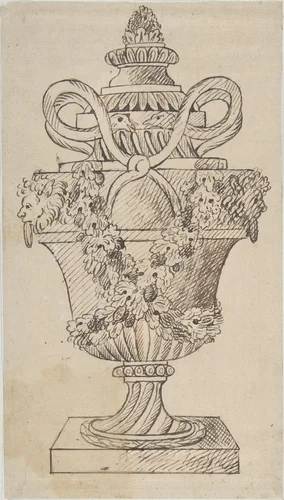 Design for an Urn (recto); Sketches (verso) by anonymous, drawing, 1770-1795
