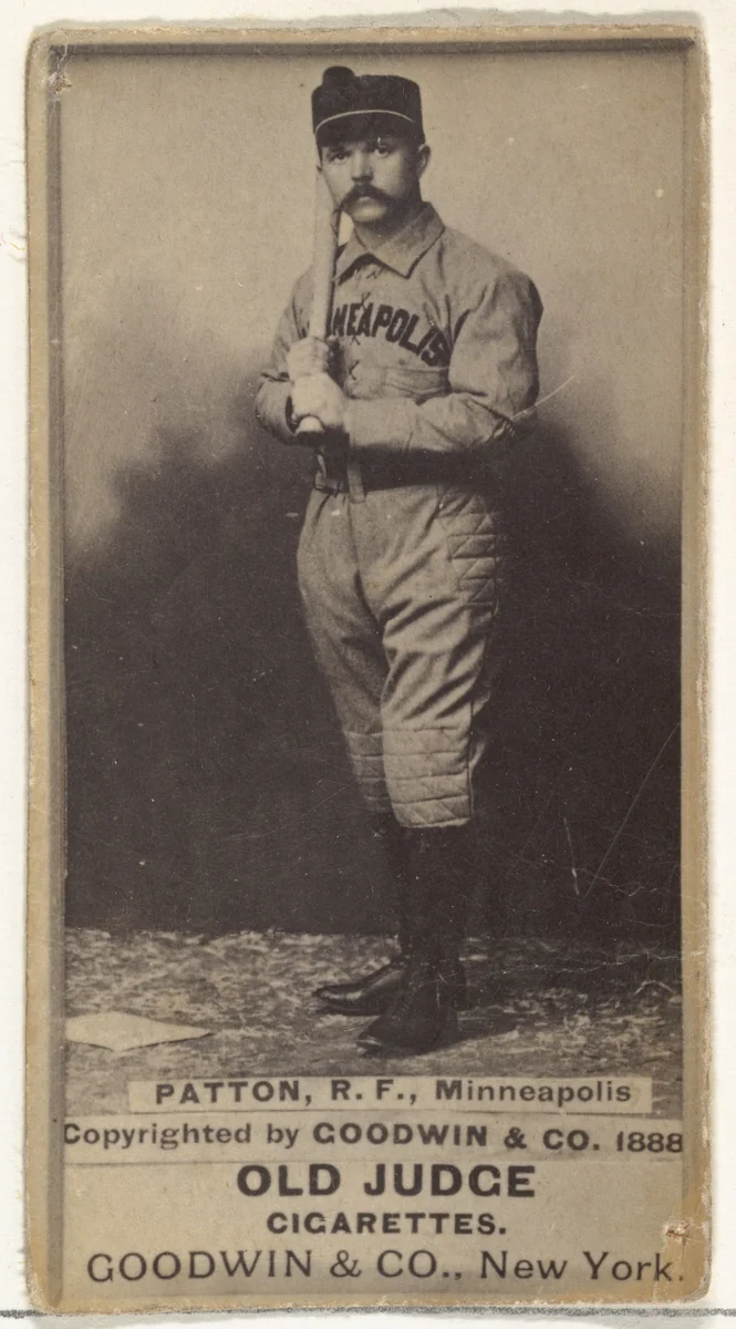 Owen Joseph Patton, Right Field, Minneapolis, from the Old Judge series (N172) for Old Judge Cigarettes by Goodwin & Company, photograph, 1888