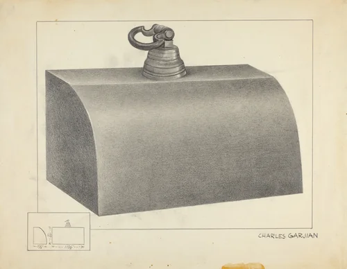 Pewter Foot Warmer by Charles Garjian, index of american design, 1936