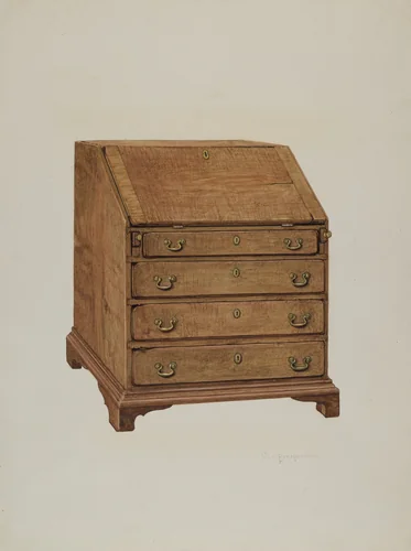 Writing Desk by Carl Buergerniss, index of american design, 1939