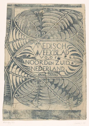 Omslag van het Medisch Weekblad voor Noord- en Zuid-Nederland by Carel Adolph Lion Cachet, print, 1895