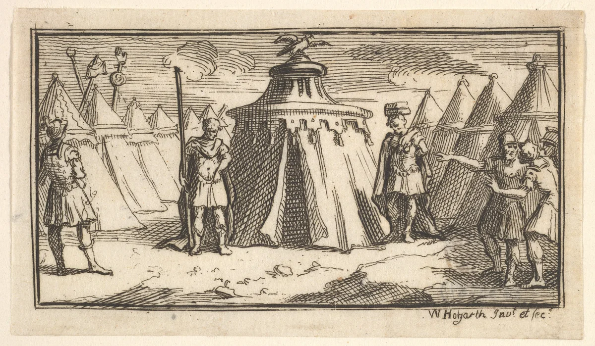 Taking Away the Military Belt or Girdle (John Beaver, Roman Military Punishments, 1725) by William Hogarth, print, 1725-1779