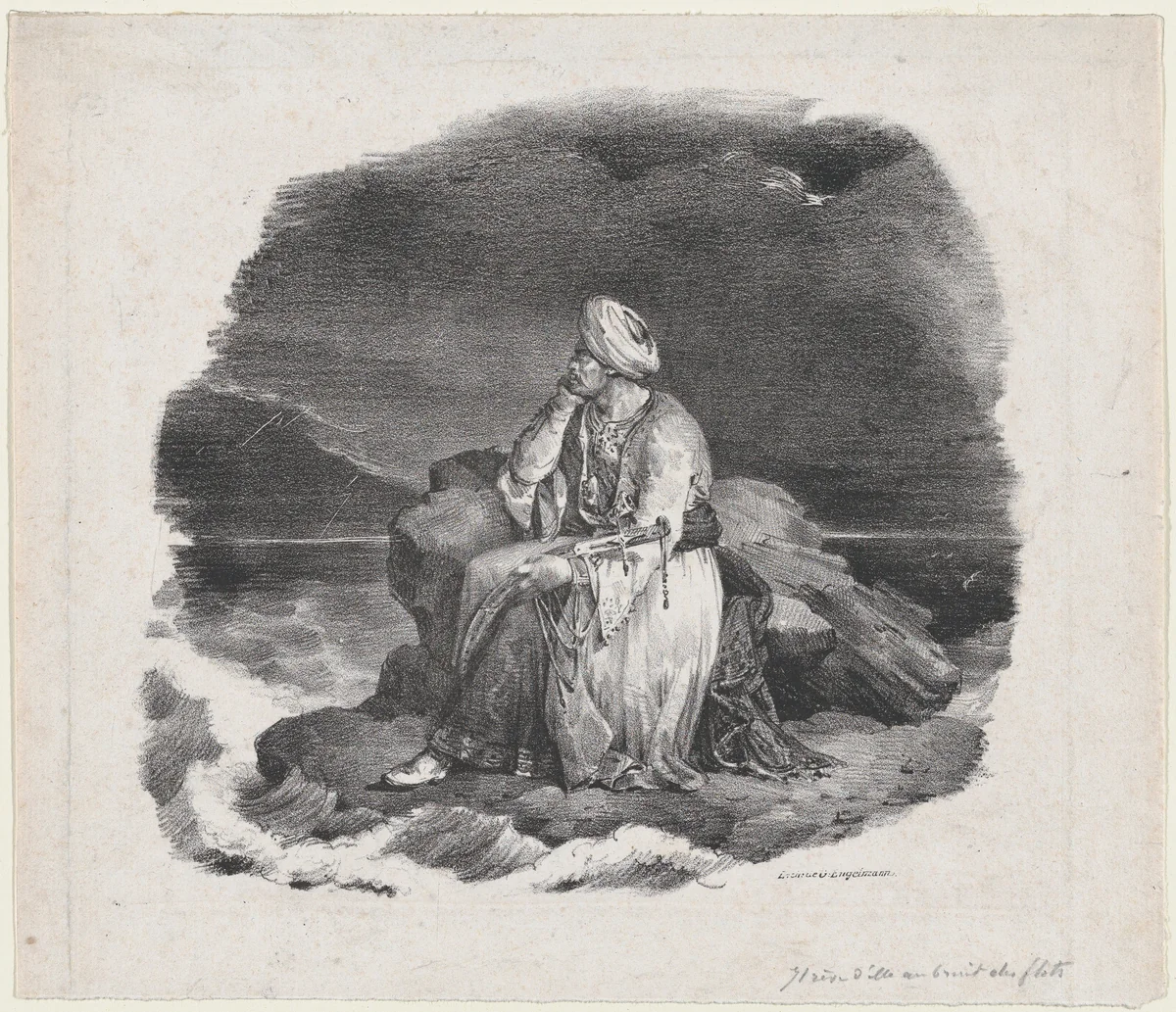 I Dream of Her in the Crashing Waves by Théodore Gericault, print, 1818