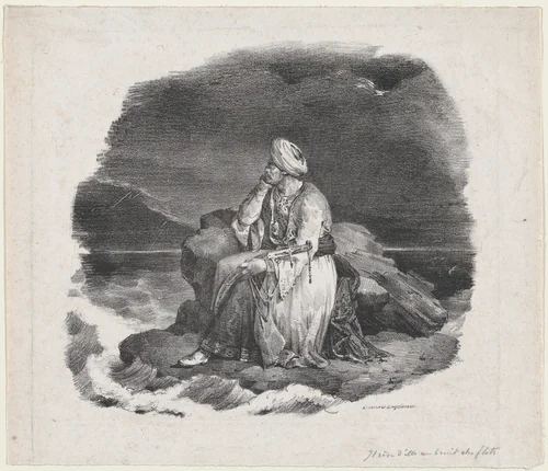 I Dream of Her in the Crashing Waves by Théodore Gericault, print, 1818
