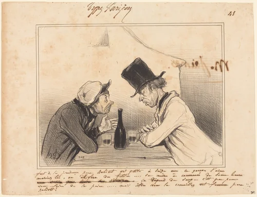 Faut de la prudence père Balivot, vot petite a seize ans... by Honoré Daumier, print, 1842