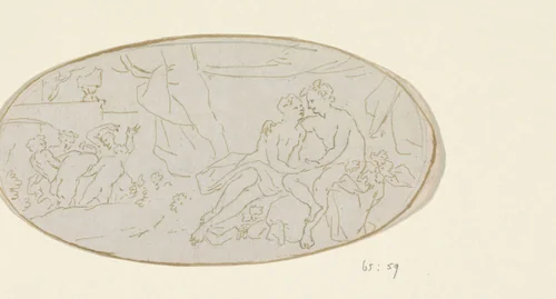 Minnend paar by anonymous, drawing, 1600-1800