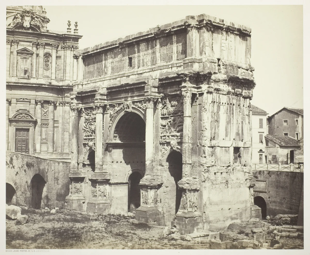 Arc de Septime Sévère, Rome by Bisson Frères, photograph, 1854-1855