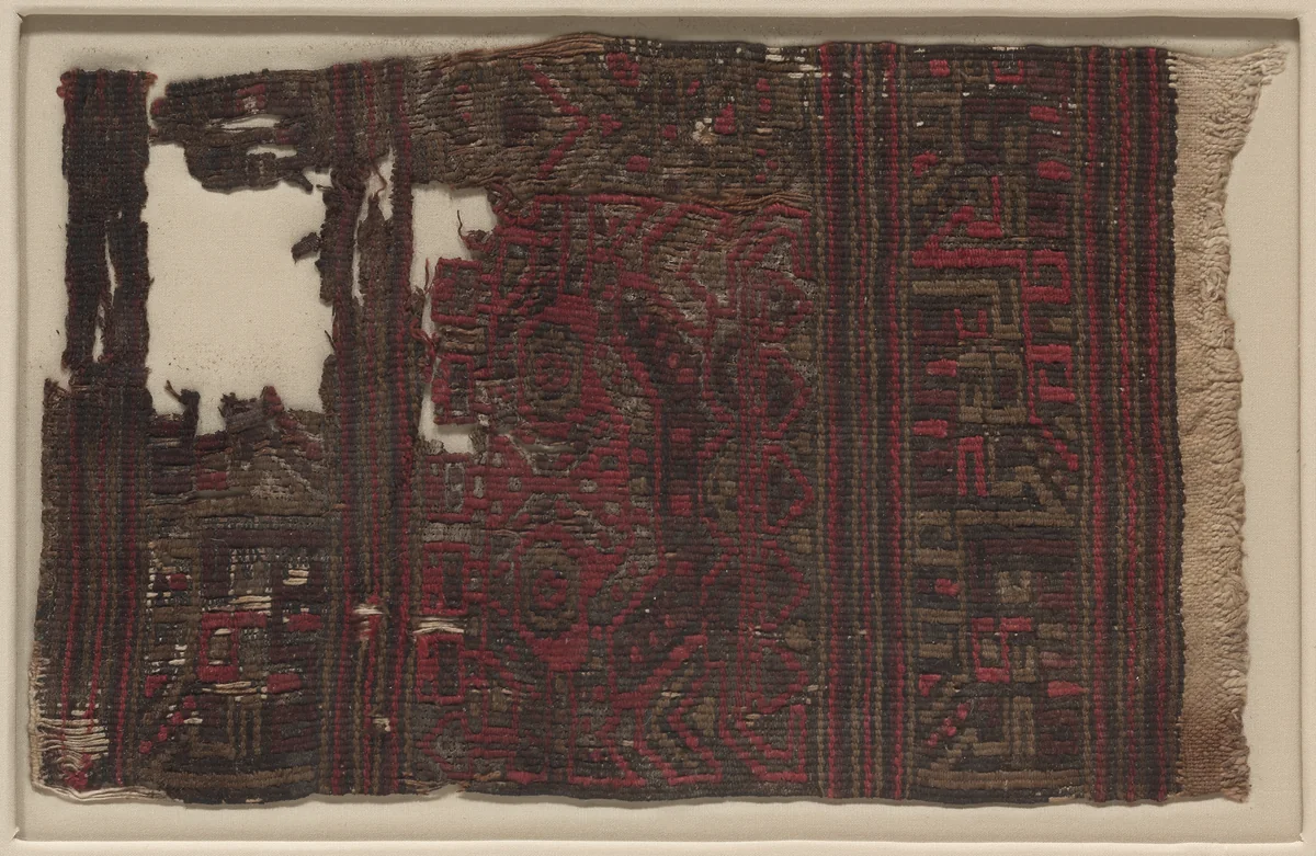 Panel from the End of a Sash by Unknown, textile, -700-1