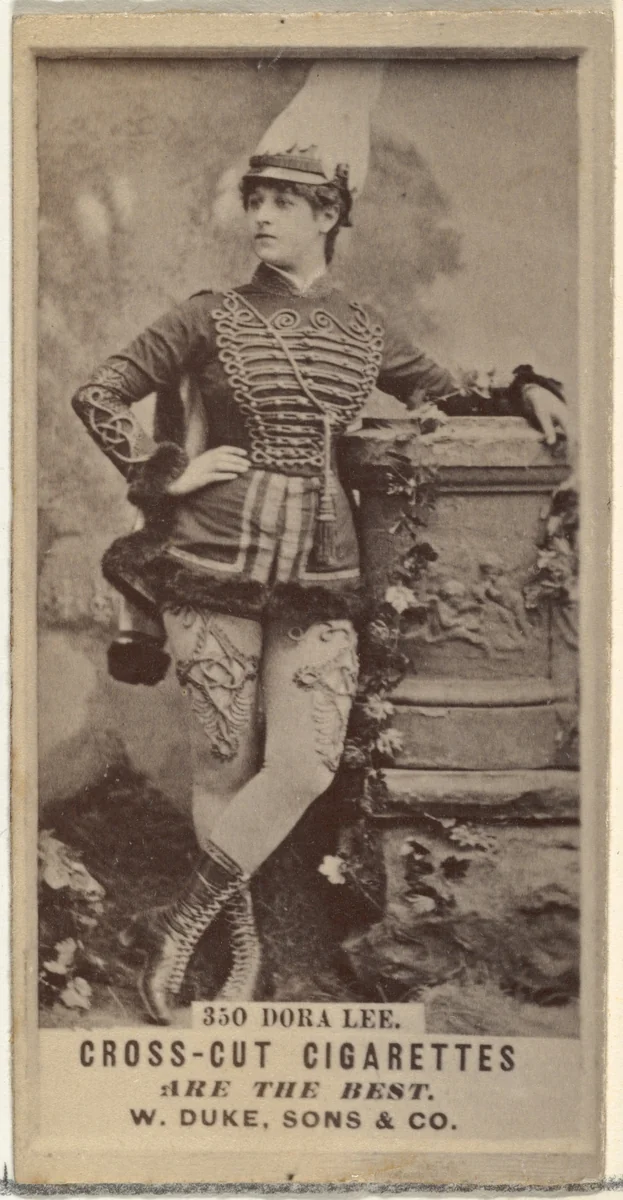 Card Number 350, Dora Lee, from the Actors and Actresses series (N145-3) issued by Duke Sons & Co. to promote Cross Cut Cigarettes by W. Duke, Sons & Co., photograph, 1880-1889