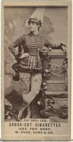 Card Number 350, Dora Lee, from the Actors and Actresses series (N145-3) issued by Duke Sons & Co. to promote Cross Cut Cigarettes by W. Duke, Sons & Co., photograph, 1880-1889
