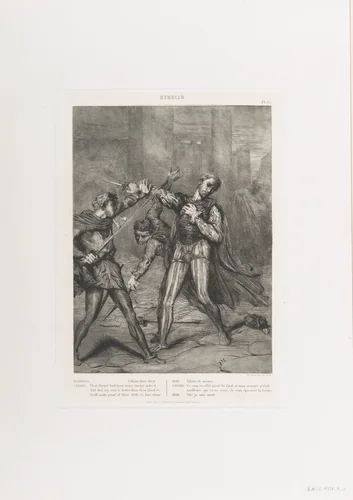 "Villain, thou diest": plate 10 from Othello (Act 5, Scene 1) by Théodore Chassériau, print, 1844-1900