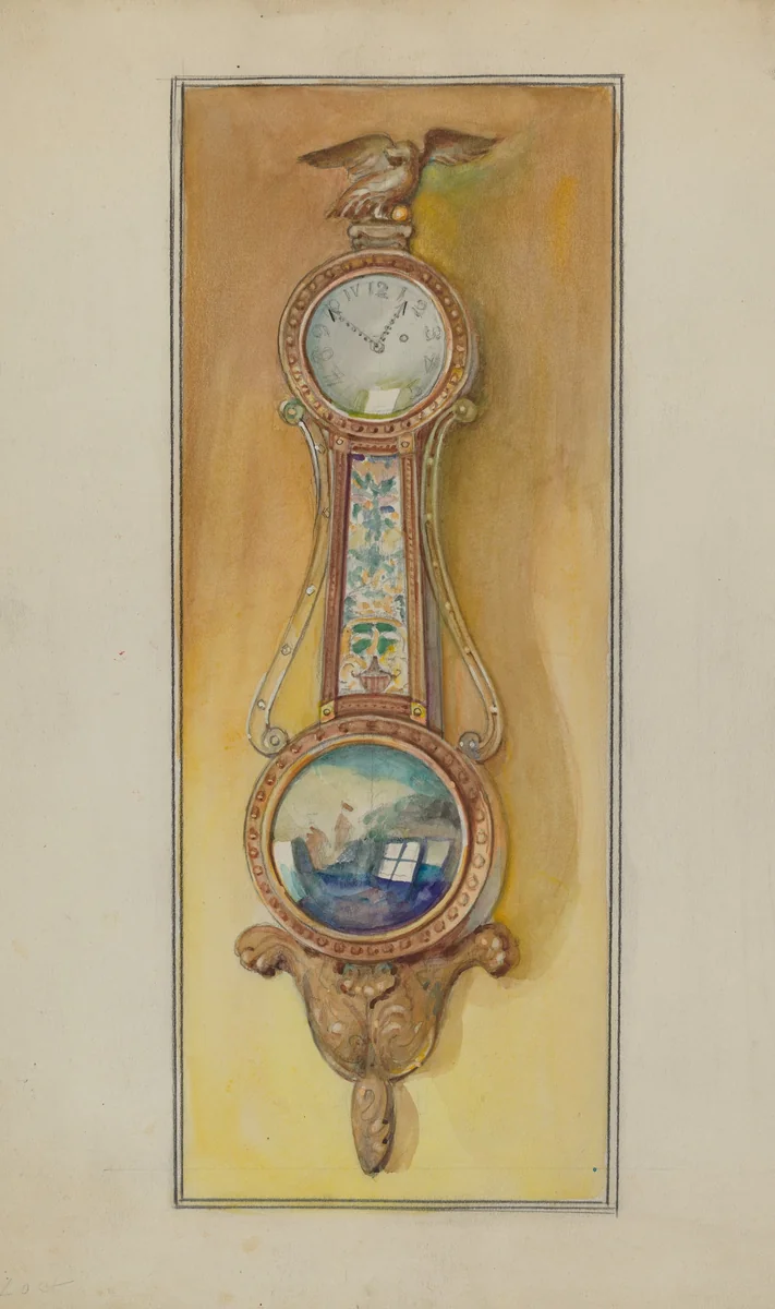 Clock, Girandole by George Loughridge, index of american design, 1936